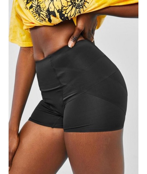 High Waisted Topstitching Short Leggings