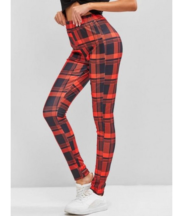 Plaid Skinny Pants