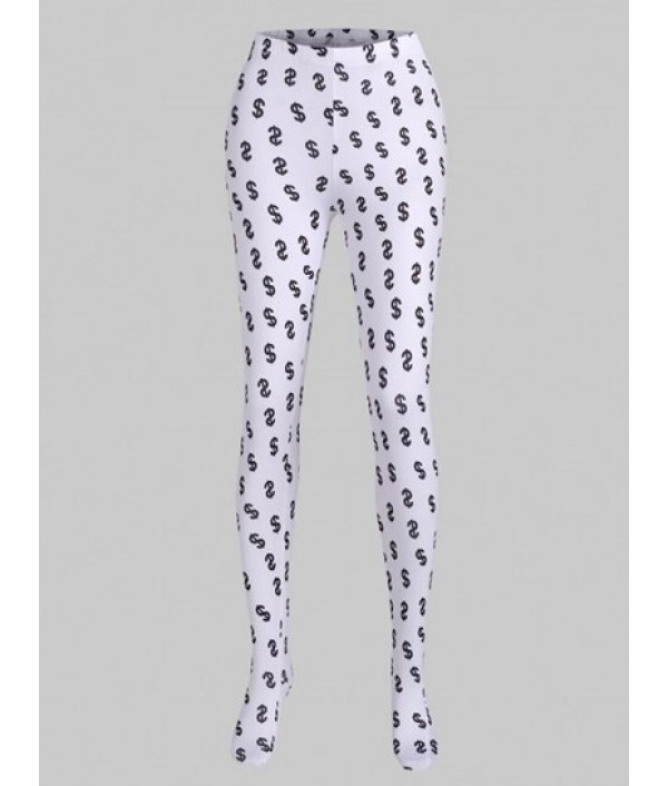 Money Print Full Foot Leggings