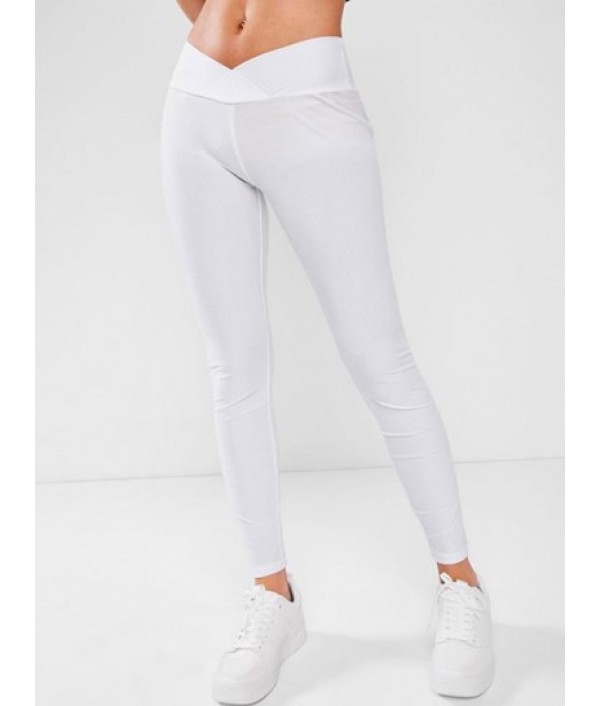 Crossover V-waist Textured Scrunch Butt ...