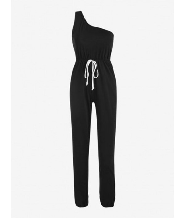 Contrast Drawstring One Shoulder Pocket ...