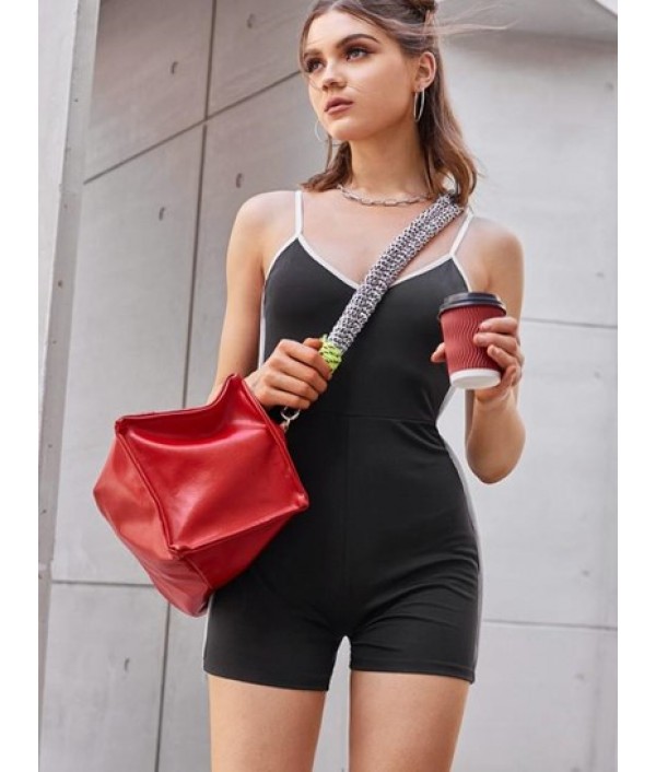 Binding Sleeveless Unitard