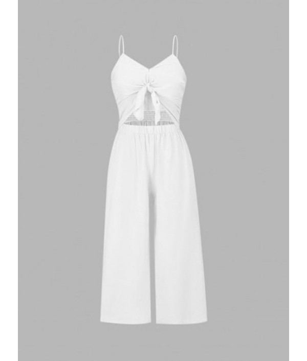 Tie Front Cut Out Shirred Back...