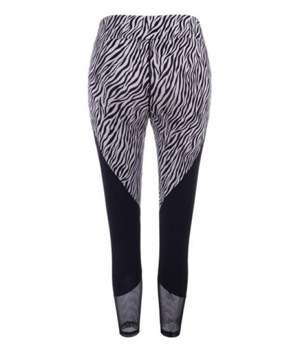 Zebra Fishnet Sheer Topstitch Ninth Leggings Zebra Fishnet Sheer Topstitch Ninth Leggings