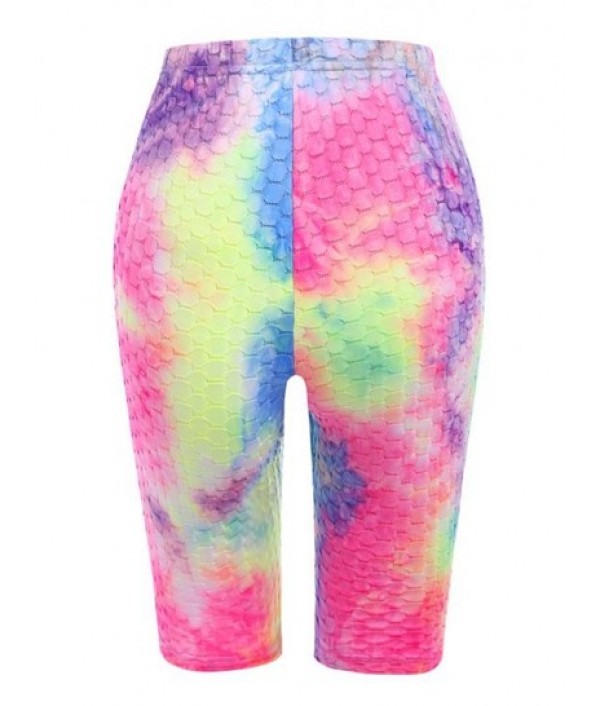 Tie Dye High Rise Textured Short Leggings Tie Dye High Rise Textured Short Leggings