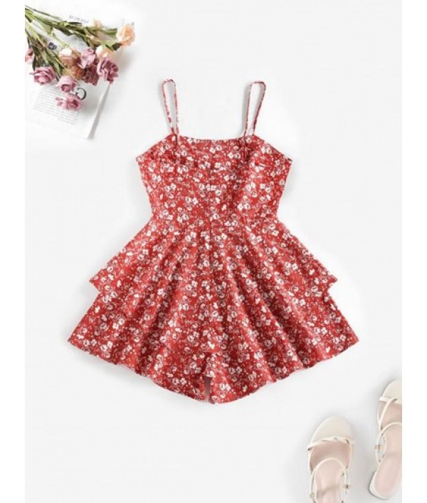 Ditsy Print Cami Layered Romper Ditsy Print Cami Layered Romper