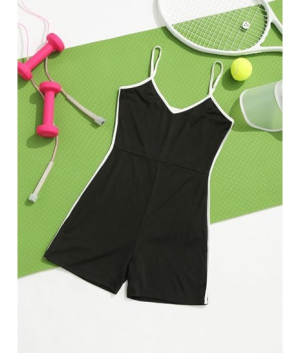 Binding Sleeveless Unitard Binding Sleeveless Unitard