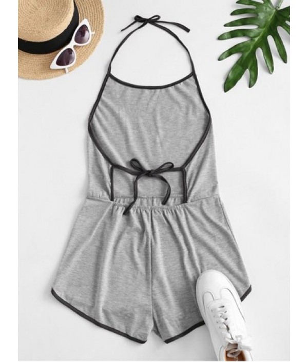 Halter Tie Back Ringer Romper Halter Tie Back Ringer Romper