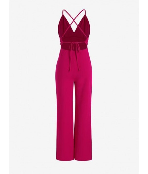 Pintuck Criss Cross Wide Leg Jumpsuit Pintuck Criss Cross Wide Leg Jumpsuit
