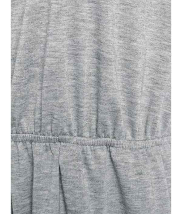 Half Button Bowknot Tulip Hem Romper