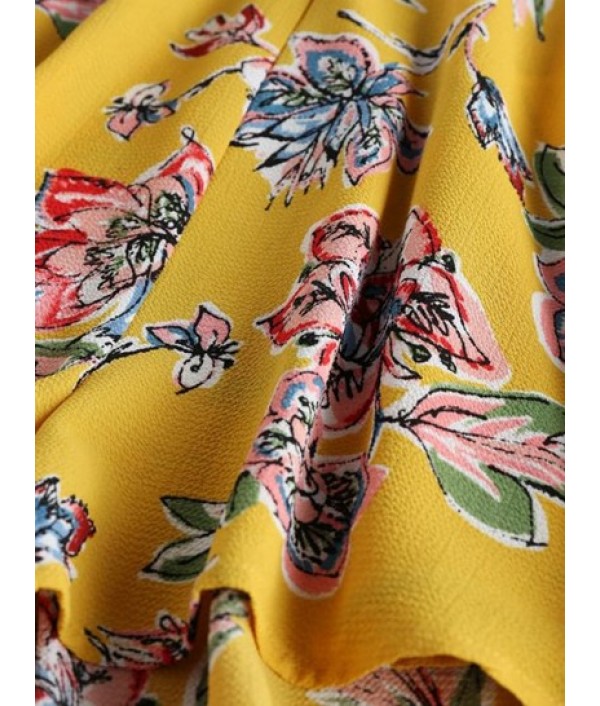 Guipure Flower Criss Cross Wide Leg Romper Guipure Flower Criss Cross Wide Leg Romper