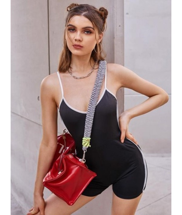 Binding Sleeveless Unitard Binding Sleeveless Unitard