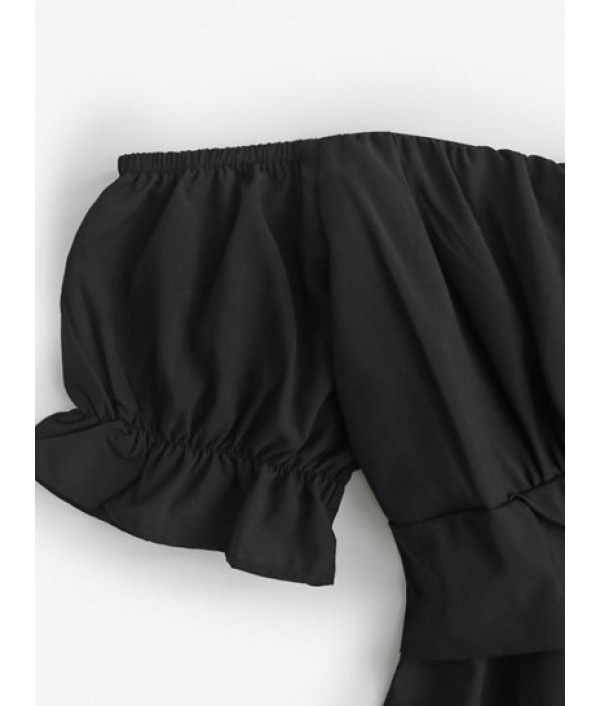 Solid Ruched Tie Waist Wide Leg Jumpsuit Solid Ruched Tie Waist Wide Leg Jumpsuit