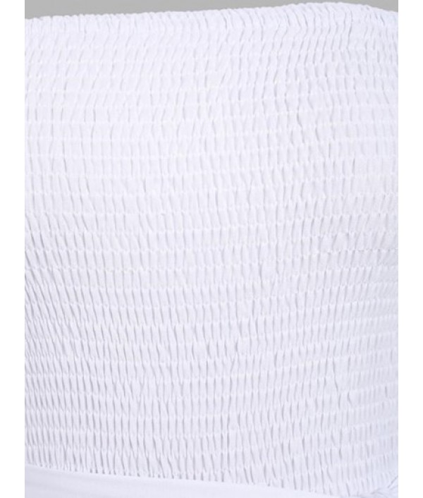 Smocked Belted Bandeau Wide Leg Jumpsuit Smocked Belted Bandeau Wide Leg Jumpsuit