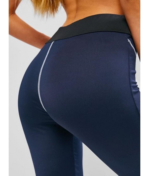 Topstitch Contrast High Waisted Gym Leggings Topstitch Contrast High Waisted Gym Leggings
