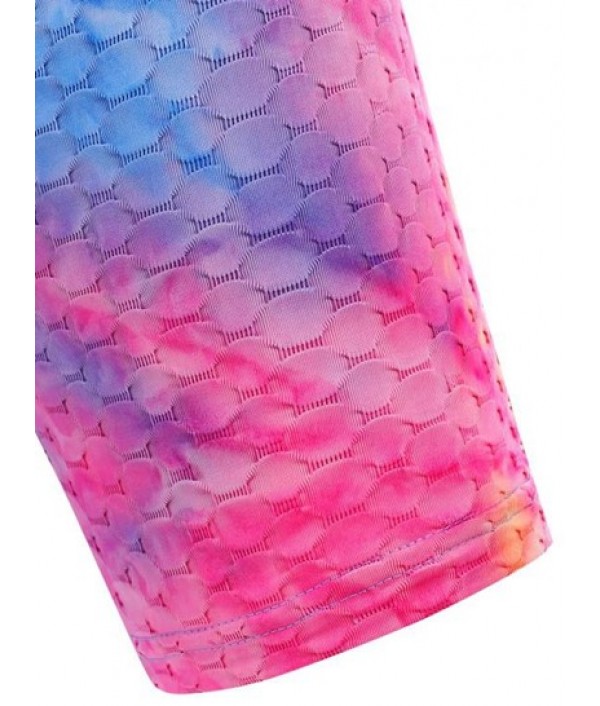 Tie Dye High Rise Textured Short Leggings Tie Dye High Rise Textured Short Leggings