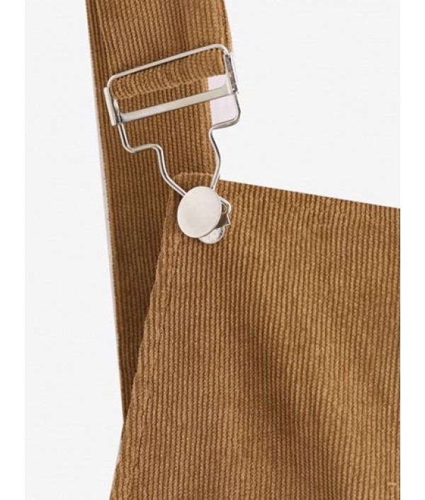 Zip Up Corduroy Overalls Jumpsuit