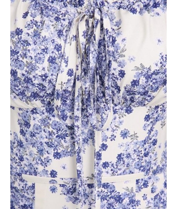 Tiny Floral Tie Collar Frilled Cami Romper