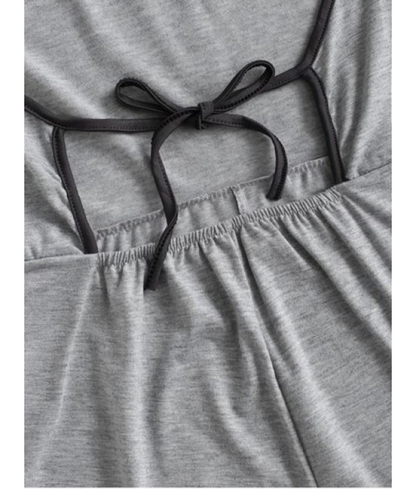 Halter Tie Back Ringer Romper Halter Tie Back Ringer Romper