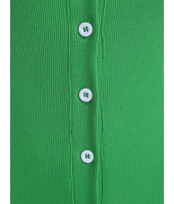 Collared Knit Button Up Unitard Romper Collared Knit Button Up Unitard Romper