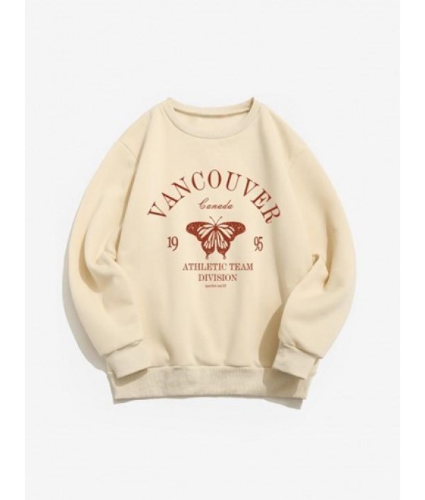 Letter Butterfly Print Thermal Lined Swe...