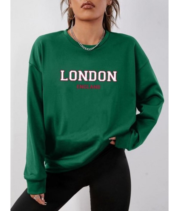 London Print Pullover Sweatshirt