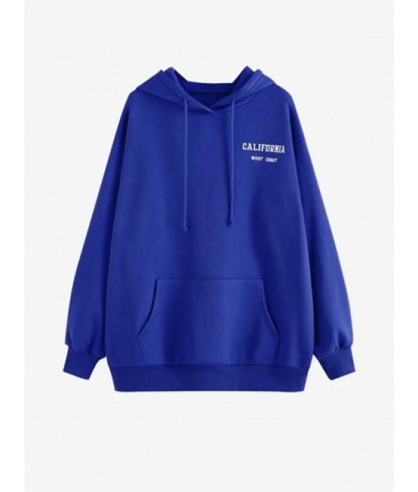 Kangaroo Pocket Letter Print Oversized H...