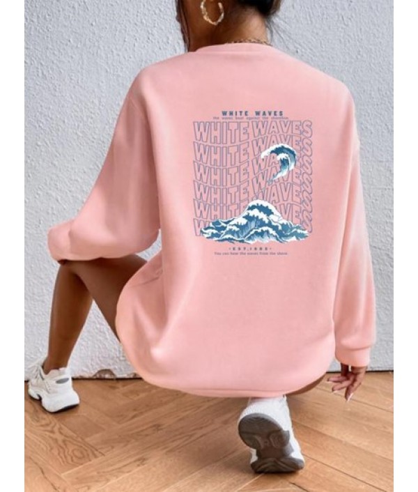 Wave Graphic Pullover Sweatshirt