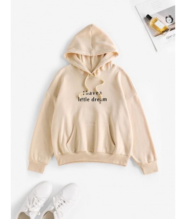 Drop Shoulder Slogan Print The...