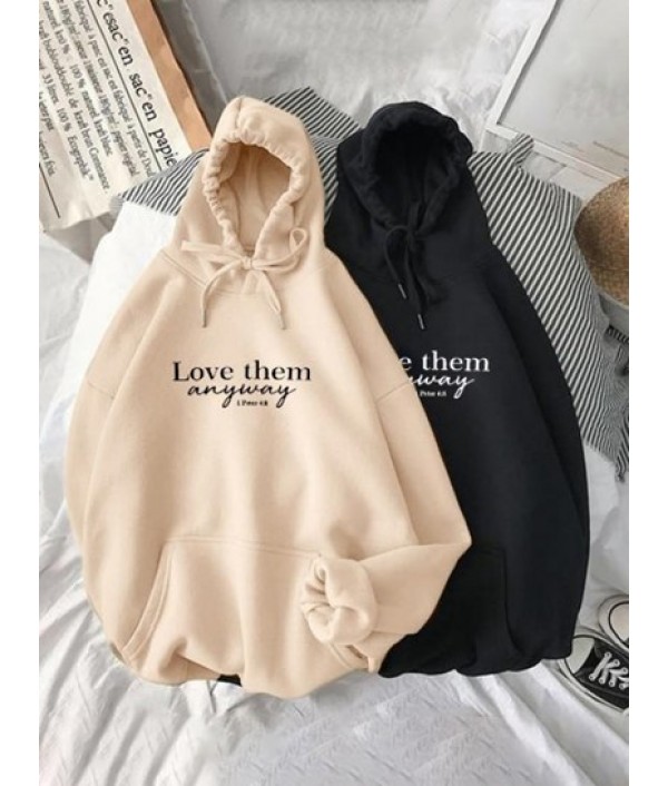 Slogan Print Drop Shoulder The...
