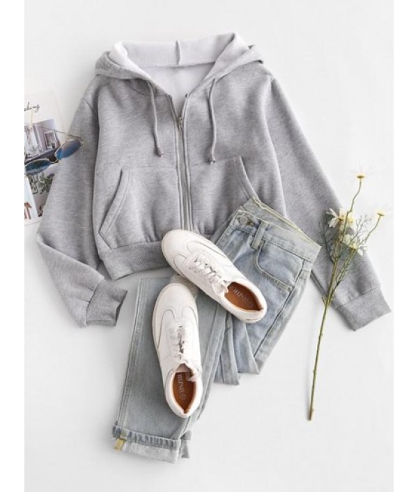 Fleece Lined Zip Up Hoodie