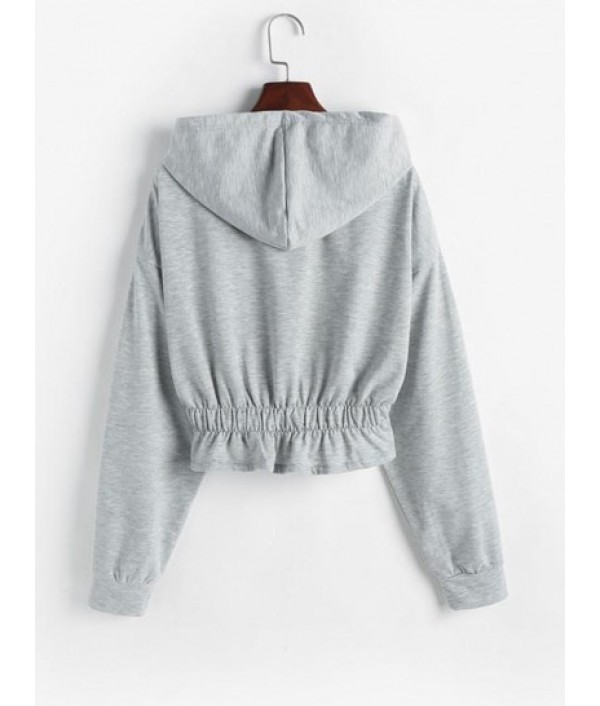 Letter Graphic Pintuck Corset Style Hoodie Letter Graphic Pintuck Corset Style Hoodie