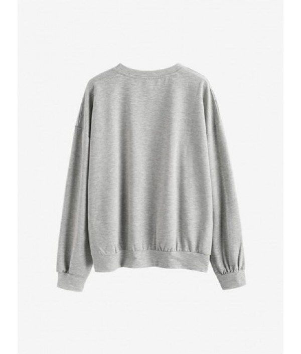 Letter Graphic Drop Shoulder French Terry Sweatshirt