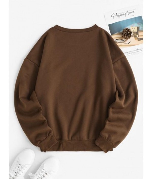 Fleece Lined Oversized Drop Shoulder Sweatshirt