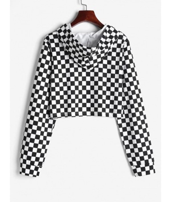 Cropped Checkerboard Hoodie Cropped Checkerboard Hoodie