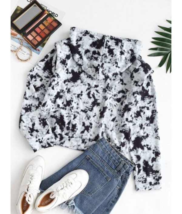 Drawstring Shoulder Pads Tie Dye Hoodie Drawstring Shoulder Pads Tie Dye Hoodie