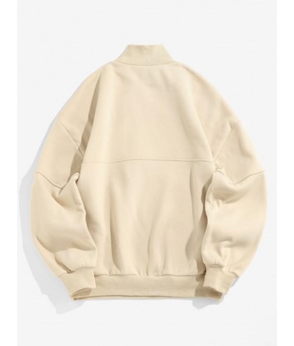 High Neck Half Zipper Pullover Sweatshirt