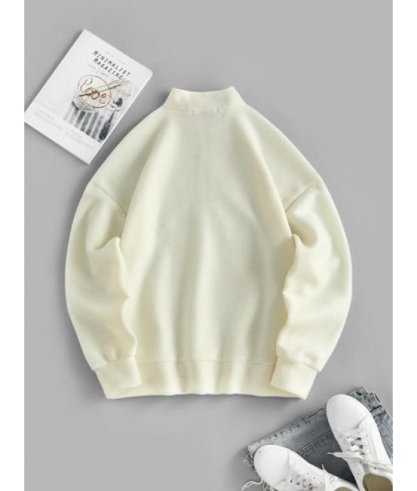 Quarter Zip Los Angeles CALIFORNIA Embroidered Sweatshirt