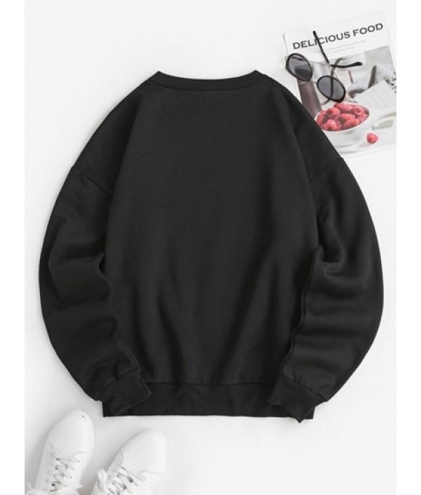 Drop Shoulder Loose Skeleton Halloween Sweatshirt Drop Shoulder Loose Skeleton Halloween Sweatshirt