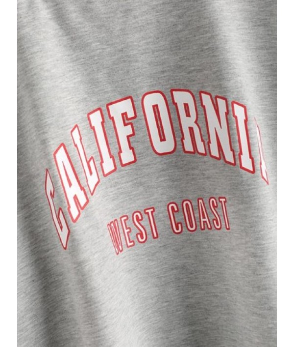 Letter Graphic Drop Shoulder French Terry Sweatshirt