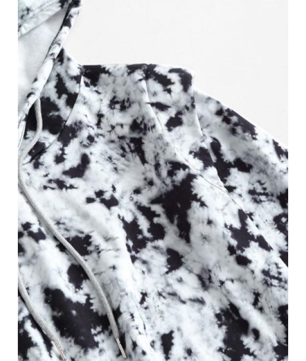 Drawstring Shoulder Pads Tie Dye Hoodie Drawstring Shoulder Pads Tie Dye Hoodie