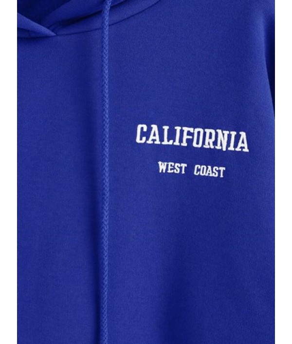 Kangaroo Pocket Letter Print Oversized Hoodie