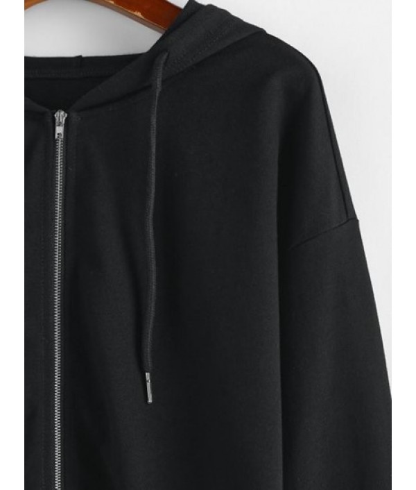 Raw Hem Zip Up Cropped Hoodie Raw Hem Zip Up Cropped Hoodie