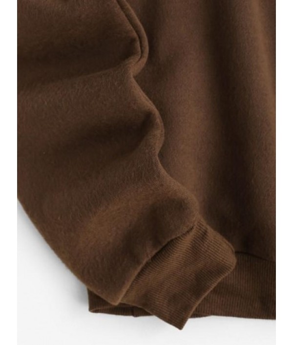 Fleece Lined Oversized Drop Shoulder Sweatshirt