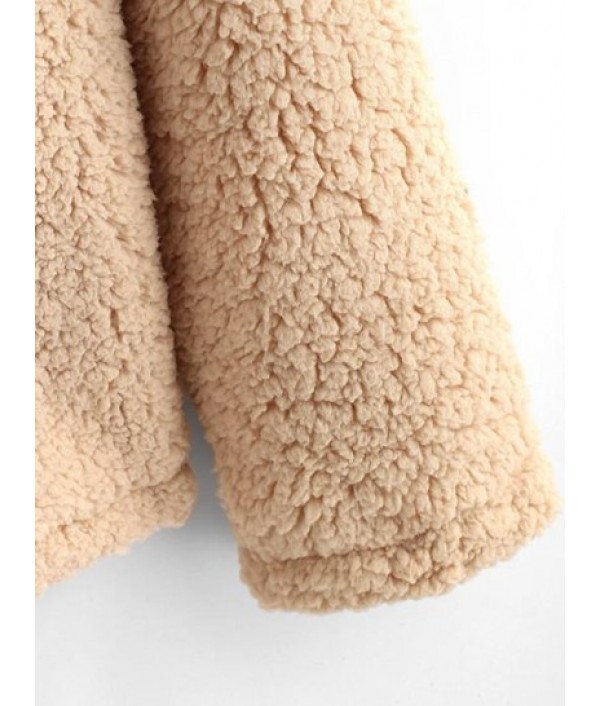 Quarter Zip Faux Shearling Teddy Hoodie