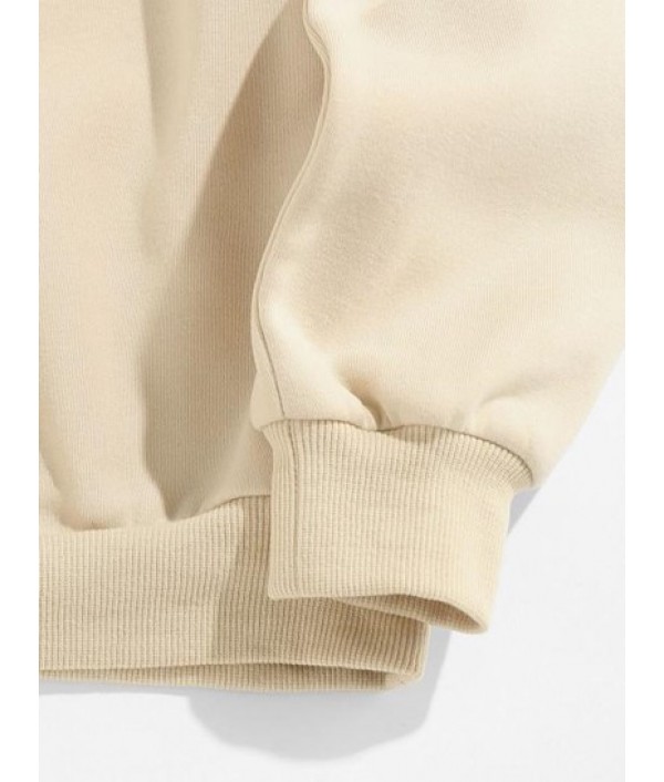 High Neck Half Zipper Pullover Sweatshirt