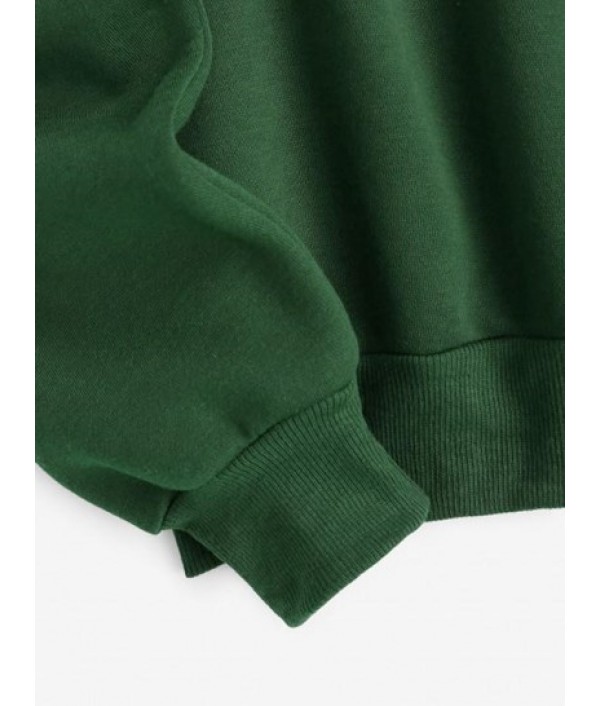 Flocking Lined Los Angeles Print Drop Shoulder Sweatshirt Flocking Lined Los Angeles Print Drop Shoulder Sweatshirt