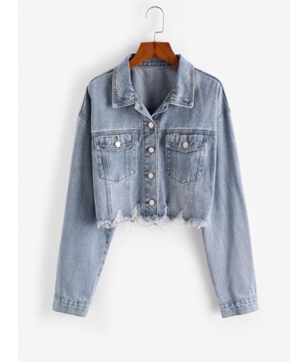 Frayed Distressed Drop Shoulde...