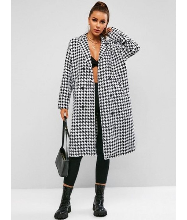 Houndstooth Long Coat Houndstooth Long Coat