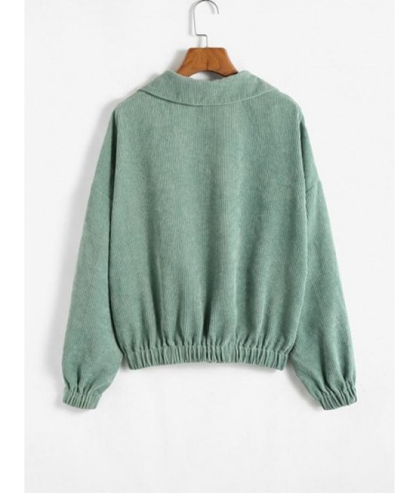 Corduroy Pocket Drop Shoulder Jacket